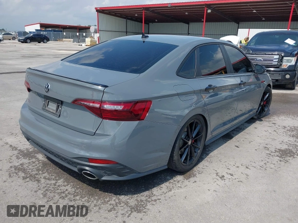 2024 Volkswagen Jetta GLI 40th Anniversary Edition with VIN 3VW9T7BUXRM021579, listed as a IAAI auction lot 42166630 with 24,690 mi miles and . Bid and sale history available at DreamBid. Image 4.
