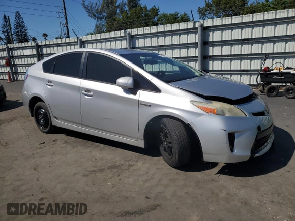 2013 Toyota Prius One with VIN JTDKN3DU3D5559012, listed as a Copart auction lot 48163655 with 0 mi miles and Salvage Title. Bid and sale history available at carsss.com. Image 4.