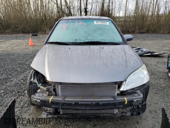 2004 Honda Civic EX with VIN 2HGES26844H564522, listed as a Copart auction lot 48736005 with 179,705 mi miles and Salvage title. Bid and sale history available at DreamBid. Image 5.