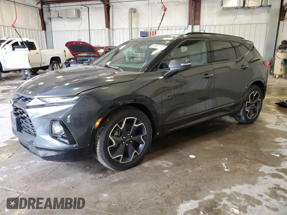 2019 Chevrolet Blazer RS with VIN 3GNKBJRS1KS662752, listed as a Copart auction lot 53801715 with 32,239 mi miles and Salvage Title. Bid and sale history available at DreamBid. Image 1.