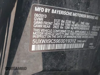 2014 BMW X3 xDrive28i with VIN 5UXWX9C59E0D19312, listed as a IAAI auction lot 41897578 with 142,244 mi miles and . Bid and sale history available at DreamBid. Image 9.