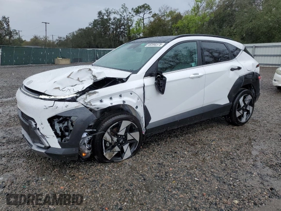 2024 Hyundai Kona Limited with VIN KM8HECA31RU083275, listed as a Copart auction lot 46590375 with 19,642 mi miles and Non Repairable. Bid and sale history available at carsss.com. Image 1.