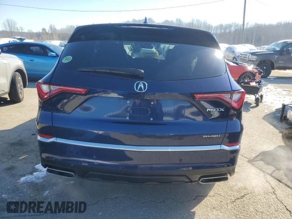 2023 Acura MDX w/Technology Package with VIN 5J8YE1H48PL000596, listed as a Copart auction lot 87833225 with 15,619 mi miles and Salvage Title. Bid and sale history available at carsss.com. Image 6.