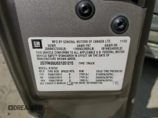 2003 GMC Sierra Denali z VIN 2GTFK69U831201215, wystawiony jako Copart lot #73801184 z przebiegiem 186 959 mil mil oraz Szkody całkowita. Historia ofert i sprzedaży dostępna na DreamBid. Obrazek 12.