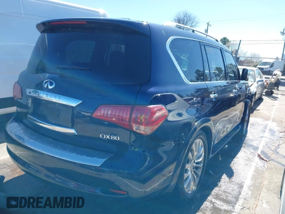 2017 Infiniti QX80 with VIN JN8AZ2NC9H9431960, listed as a IAAI auction lot 41725582 with Not provided miles and . Bid and sale history available at DreamBid. Image 4.
