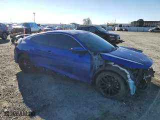 2020 Honda Civic Si Coupe with VIN 2HGFC3A54LH750175, listed as a Copart auction lot 87942015 with 79,839 mi miles and Salvage Title. Bid and sale history available at carsss.com. Image 4.