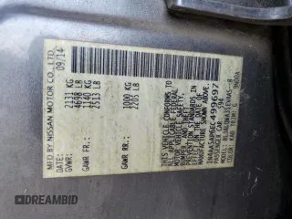 2014 Nissan Maxima S with VIN 1N4AA5AP6EC499697, listed as a Copart auction lot 54631005 with Not Provided miles and Clean Title. Bid and sale history available at DreamBid. Image 12.