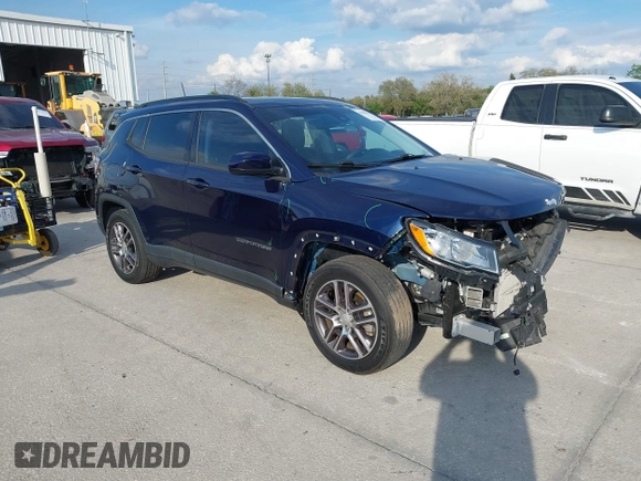 2020 Jeep Compass Latitude w/Sun/Safety Pkg with VIN 3C4NJCBB1LT224727, listed as a IAAI auction lot 41683813 with 36,107 mi miles. Bid and sale history available at carsss.com. Image 1.