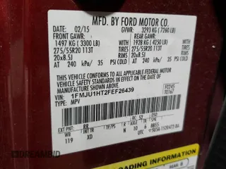 2015 Ford Expedition XLT с VIN 1FMJU1HT2FEF26439, выставлен на аукционе Copart как лот 44843725 с пробегом 163 947 миль миль и Списание • Salvage title. История ставок и продаж доступна на DreamBid. Изображение 15.
