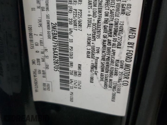 2010 Mercury Grand Marquis LS z VIN 2MEBM7FV6AX628705, wystawiony jako Copart lot #52185105 z przebiegiem 139 485 mil mil oraz Szkody całkowita. Historia ofert i sprzedaży dostępna na DreamBid. Obrazek 12.