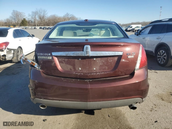 2009 Lincoln MKS with VIN 1LNHM94R69G613311, listed as a Copart auction lot 87873395 with 0 mi miles and Salvage Title. Bid and sale history available at carsss.com. Image 6.