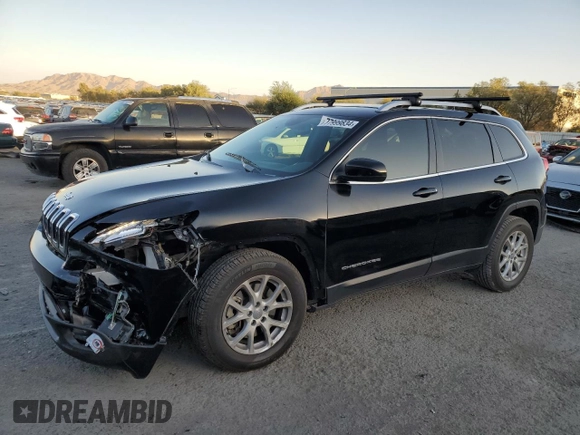 2018 Jeep Cherokee Latitude Plus with VIN 1C4PJLLX3JD580442, listed as a Copart auction lot 77999834 with 77,190 mi miles and Salvage Title. Bid and sale history available at carsss.com. Image 1.