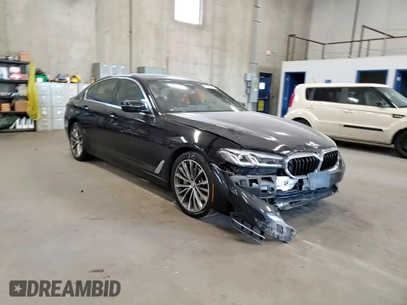 2021 BMW 5 Series 530i xDrive with VIN WBA13BJ01MCF15454, listed as a Copart auction lot 56922345 with 115,667 mi miles and Salvage title. Bid and sale history available at DreamBid. Image 13.