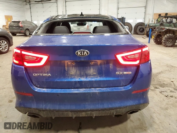 2014 Kia Optima SXL Turbo with VIN 5XXGR4A67EG349273, listed as a Copart auction lot 47258705 with 95,095 mi miles and Salvage Title. Bid and sale history available at DreamBid. Image 6.
