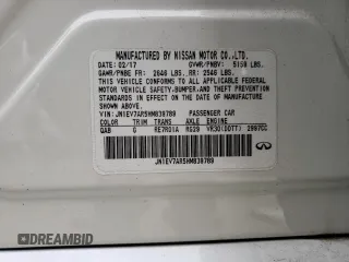 2017 Infiniti Q50 Signature Edition z VIN JN1EV7AR5HM839789, wystawiony jako Copart lot #47394005 z przebiegiem 57 152 mil mil oraz Szkoda całkowita • Salvage title. Historia ofert i sprzedaży dostępna na DreamBid. Obrazek 14.
