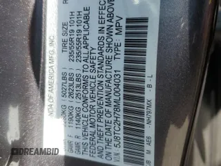 2021 Acura RDX Advance with VIN 5J8TC2H78ML004031, listed as a Copart auction lot 58540435 with 26,859 mi miles and Salvage title. Bid and sale history available at DreamBid. Image 13.