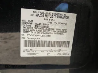 2012 Mazda 6 i Touring with VIN 1YVHZ8DH4C5M40361, listed as a IAAI auction lot 41843158 with 188,501 mi miles and . Bid and sale history available at DreamBid. Image 9.