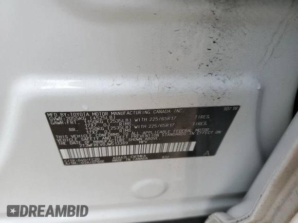 2018 Toyota RAV4 XLE z VIN 2T3WFREV0JW513389, wystawiony jako Copart lot #45601215 z przebiegiem Nie podano mil oraz Szkoda całkowita • Salvage title. Historia ofert i sprzedaży dostępna na DreamBid. Obrazek 13.