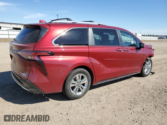 2023 Toyota Sienna Platinum with VIN 5TDESKFC9PS100229, listed as a Copart auction lot 51113935 with 52,539 mi miles and Salvage title. Bid and sale history available at DreamBid. Image 3.