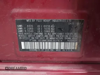 2014 Subaru Legacy Premium с VIN 4S3BMCC6XE3037626, выставлен на аукционе IAAI как лот 42128639 с пробегом 145 723 миль миль и . История ставок и продаж доступна на DreamBid. Изображение 9.