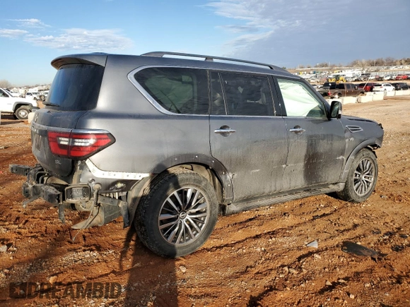 2021 Nissan Armada SL with VIN JN8AY2BA3M9372601, listed as a Copart auction lot 45874415 with 96,302 mi miles and Salvage Title. Bid and sale history available at carsss.com. Image 3.