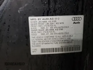 2012 Audi Q7 3.0T S line with VIN WA1DGAFE8CD008344, listed as a Copart auction lot 45141055 with 131,769 mi miles and Salvage Title. Bid and sale history available at carsss.com. Image 12.