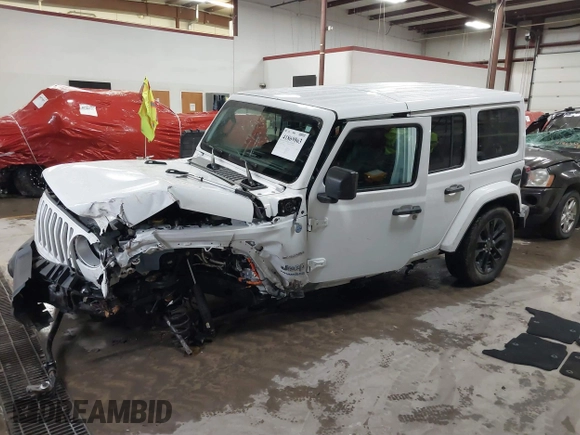 2021 Jeep Wrangler Unlimited Sahara with VIN 1C4JJXP60MW830307, listed as a IAAI auction lot 41869863 with 37,201 mi miles and . Bid and sale history available at DreamBid. Image 17.