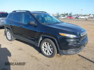2017 Jeep Cherokee Sport with VIN 1C4PJLAB2HW580891, listed as a IAAI auction lot 41960323 with 204,249 mi miles. Bid and sale history available at carsss.com. Image 1.