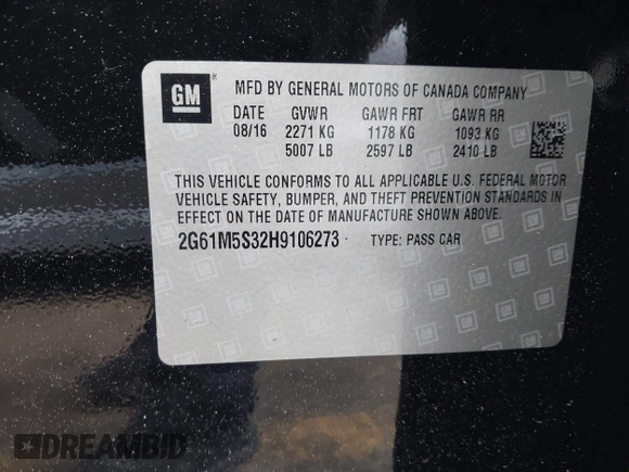 2017 Cadillac XTS Luxury z VIN 2G61M5S32H9106273, wystawiony jako IAAI lot #42134400 z przebiegiem Nie podano mil oraz . Historia ofert i sprzedaży dostępna na DreamBid. Obrazek 9.