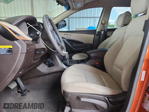 2014 Hyundai Santa Fe with VIN 5XYZT3LB4EG145430, listed as a Copart auction lot 58554075 with 38,690 mi miles and Salvage title. Bid and sale history available at DreamBid. Image 7.