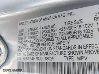 2018 Acura RDX w/Advance Pkg with VIN 5J8TB4H70JL018029, listed as a IAAI auction lot 41749450 with 113,506 mi miles. Bid and sale history available at carsss.com. Image 9.