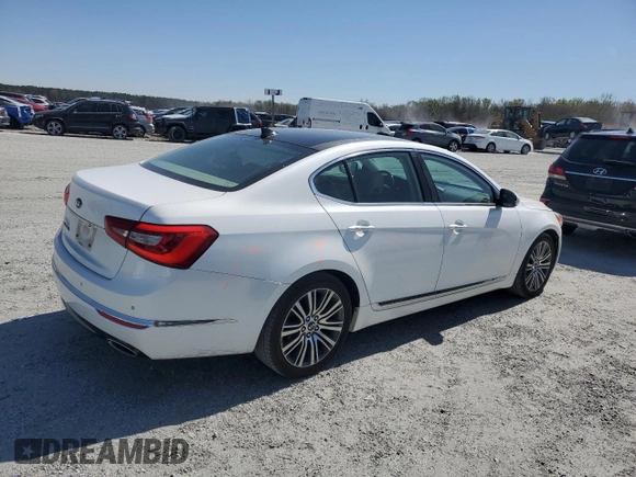 2014 Kia Cadenza Premium with VIN KNALN4D78E5121542, listed as a Copart auction lot 50686945 with 169,933 mi miles and Salvage Title. Bid and sale history available at DreamBid. Image 3.