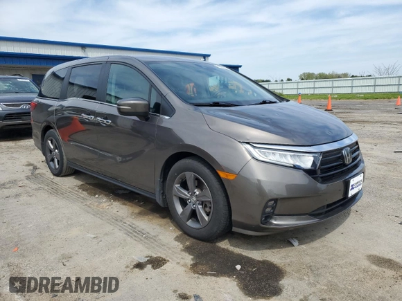 2021 Honda Odyssey EX z VIN 5FNRL6H5XMB019406, wystawiony jako Copart lot #54990945 z przebiegiem 77 941 mil mil oraz Szkoda całkowita • Salvage title. Historia ofert i sprzedaży dostępna na DreamBid. Obrazek 4.