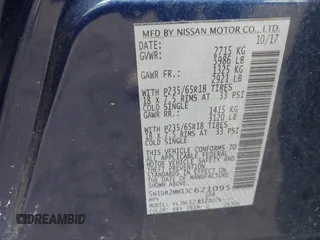 2018 Nissan Pathfinder SV z VIN 5N1DR2MM1JC621095, wystawiony jako IAAI lot #42371403 z przebiegiem 130 925 mil mil oraz . Historia ofert i sprzedaży dostępna na DreamBid. Obrazek 9.