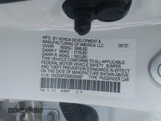 2022 Honda Insight EX with VIN 19XZE4F53NE000687, listed as a IAAI auction lot 41867584 with 86,278 mi miles and . Bid and sale history available at carsss.com. Image 9.
