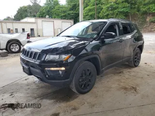 2021 Jeep Compass Sport with VIN 3C4NJDAB6MT584116, listed as a Copart auction lot 55107675 with 75,345 mi miles and Salvage title. Bid and sale history available at DreamBid. Image 1.