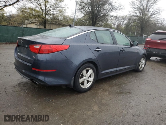2015 Kia Optima LX with VIN KNAGM4A7XF5535691, listed as a Copart auction lot 52178395 with 154,976 mi miles and Clean Title. Bid and sale history available at carsss.com. Image 3.