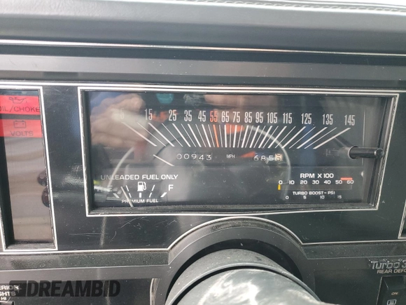 1986 Buick Regal with VIN 1G4GK4771GP428305, listed as a Copart auction lot 81919944 with 943 mi miles and Clean Title. Bid and sale history available at DreamBid. Image 9.