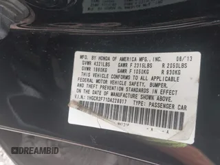 2013 Honda Accord EX with VIN 1HGCR2F71DA228917, listed as a IAAI auction lot 42288757 with 314,298 mi miles and . Bid and sale history available at DreamBid. Image 9.