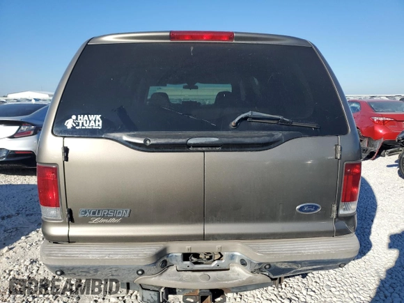 2002 Ford Excursion Limited z VIN 1FMNU42S92ED49689, wystawiony jako Copart lot #72948094 z przebiegiem 305 591 mil mil oraz Szkoda całkowita • Salvage title. Historia ofert i sprzedaży dostępna na DreamBid. Obrazek 6.