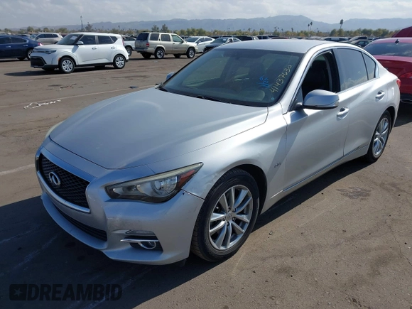 2017 Infiniti Q50 2.0t with VIN JN1CV7AP3HM642206, listed as a IAAI auction lot 41437630 with 122,612 mi miles. Bid and sale history available at carsss.com. Image 2.
