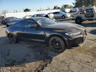 2023 BMW M4 Competition with VIN WBS33AZ09PCM29443, listed as a Copart auction lot 83428514 with 0 mi miles and Salvage Title. Bid and sale history available at carsss.com. Image 4.