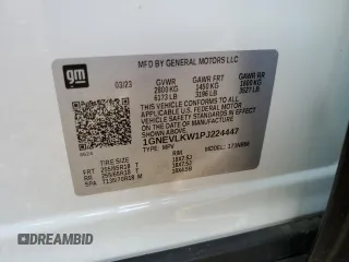 2023 Chevrolet Traverse LS with VIN 1GNEVLKW1PJ224447, listed as a Copart auction lot 77578034 with 0 mi miles and Salvage Title. Bid and sale history available at carsss.com. Image 13.