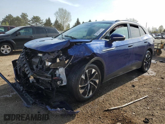 2021 Volkswagen ID.4 Pro S z VIN WVGTMPE25MP028583, wystawiony jako Copart lot #54329775 z przebiegiem Nie podano mil oraz Szkoda całkowita • Salvage title. Historia ofert i sprzedaży dostępna na DreamBid. Obrazek 1.