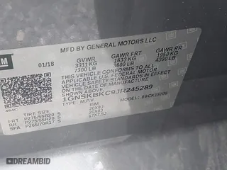 2018 Chevrolet Tahoe LT with VIN 1GNSKBKC9JR245289, listed as a IAAI auction lot 41617113 with 1 mi miles. Bid and sale history available at carsss.com. Image 9.