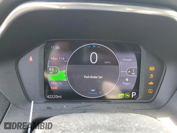 2022 Chevrolet Bolt EV 1LT with VIN 1G1FW6S00N4100861, listed as a Copart auction lot 52568135 with 42,220 mi miles and Salvage title. Bid and sale history available at DreamBid. Image 9.