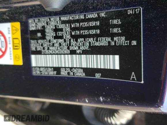 2017 Lexus RX 350 with VIN 2T2BZMCA3HC092809, listed as a Copart auction lot 61770475 with 106,732 mi miles and Salvage title. Bid and sale history available at DreamBid. Image 12.