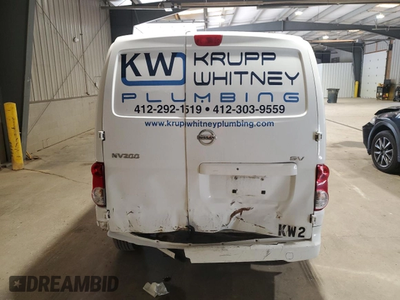 2020 Nissan NV200 S with VIN 3N6CM0KN4LK708370, listed as a Copart auction lot 57563745 with 108,786 mi miles and Salvage title. Bid and sale history available at DreamBid. Image 6.