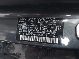2022 Hyundai Kona SEL with VIN KM8K3CAB1NU862415, listed as a IAAI auction lot 41164542 with 100,301 mi miles. Bid and sale history available at carsss.com. Image 9.