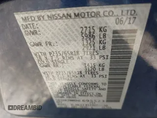 2017 Nissan Pathfinder SV with VIN 5N1DR2MM0HC695523, listed as a IAAI auction lot 42075860 with 156,725 mi miles and . Bid and sale history available at DreamBid. Image 9.